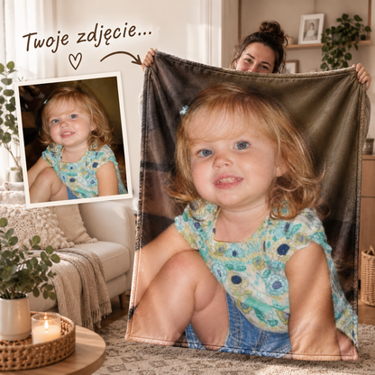 Koc szczęścia™ - Personalizowany kocyk z Twoim zdjęciem